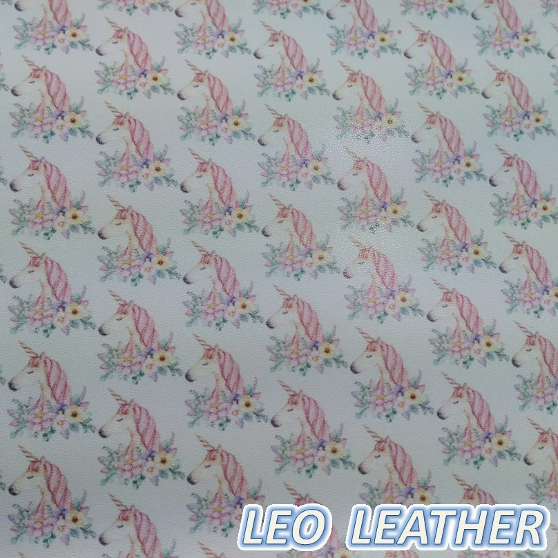 

1PCS 21X29CM Synthetic Leather, PU Leather with Printed Unicorn For DIY Accessories 7S81B