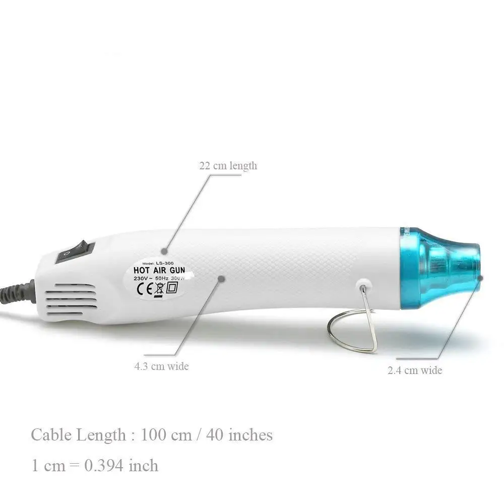 Электрический термоусадочный пистолет мощностью 300 Вт, электроинструмент, терморегулятор горячего воздуха с опорным сиденьем 110 В/220 В, тепловые мини-Пистолеты для горячего воздуха