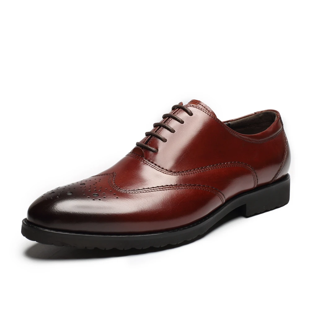 Cuero Alta Negro Zapatos Negocios Marca Genuino Italiana 2018 La Popular wine Famosa Vestir Oxfords Black De Hombres Moda Calidad wxnFCZ0z