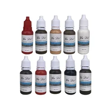 10 цветов медицинский Перманентный макияж пигментные чернила татуировки 15 мл брови, подводка, губы Areola смешанные цвета тату Поставка оборудования