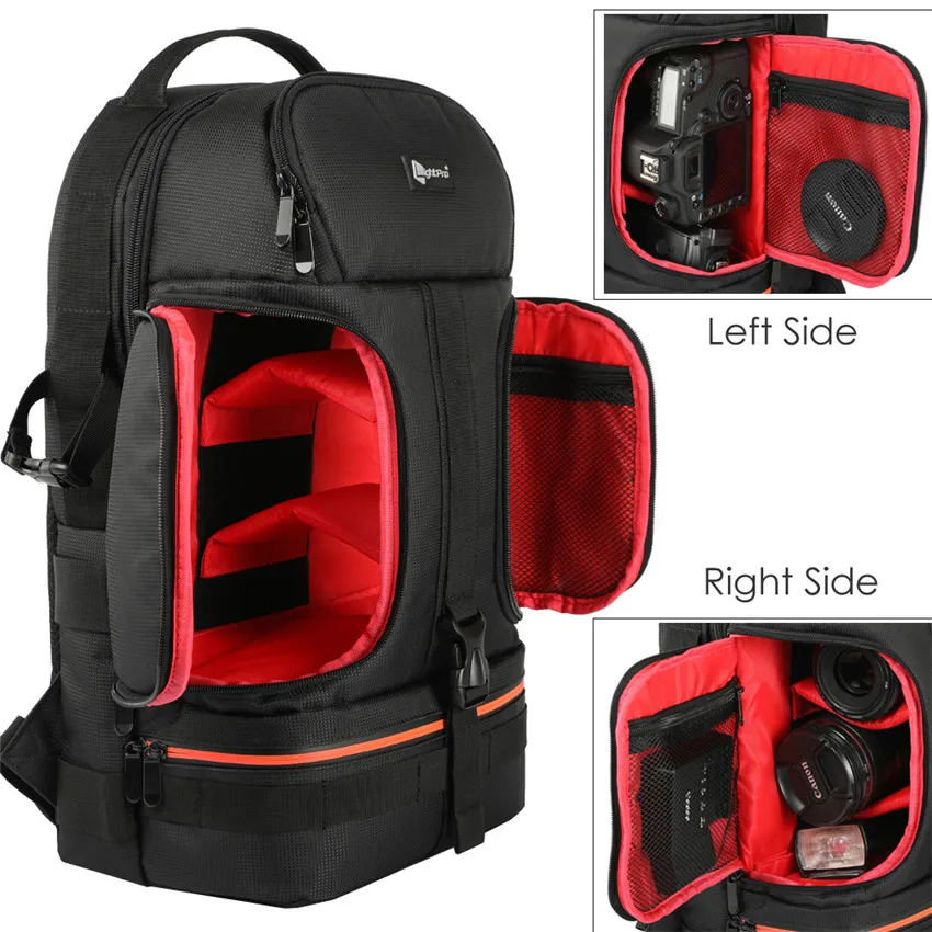 Photo Video Waterproof Shoulders Backpack w/ Night Refelctor Line Tripod Case fit 15.6inch Laptop for Canon Nikon Sony Camera Photo Video Waterproof Shoulders Backpack w/ Night Refelctor Line Tripod Case fit 15.6inch Laptop for Canon Nikon Sony Camera
