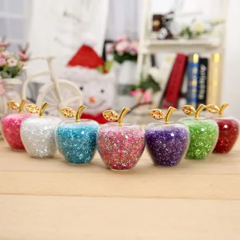 

Christmas Gifts Crystal Glass Apple Paperweight Diamonds Natural Stone Crafts Home Decor Ornaments Fruit Figurines Souvenirs