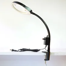 5X 8X 10X Adjustable LED Magnifier Desk Lamp p 2 in 1 Lighted Flexible Arm Hands-free Loupe Flexible Magnifying Glass Lamp free ship wholesale led table magnifier flexiable soft rod desk lamp magnifying glass loupe clamp 5x magnifier clip fix
