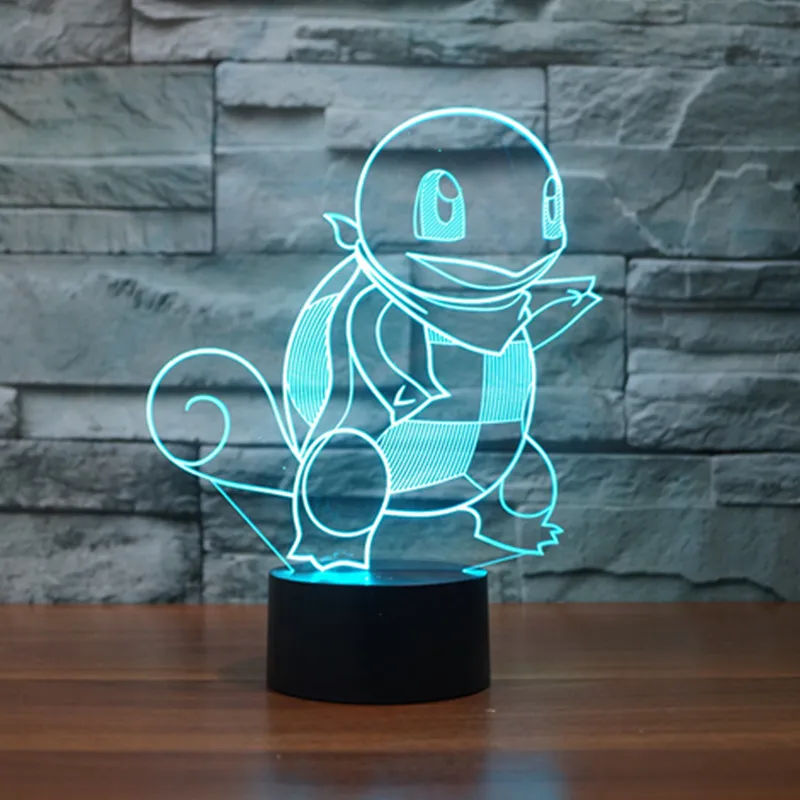 

Squirtle Pokemon 3d Lamp 7 Color Led Night Lamps For Kids Touch Led Usb Table Lampara Lampe Baby Sleeping Nightlight Room Lamp