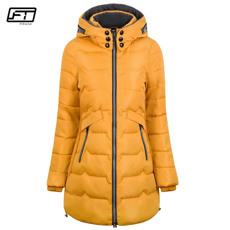 Fitaylor 2018 Plus Size 6xl 7xl Cotton Coat Long Winter Jacket Parka Women Thick Slim Long Warm Hooded Padded Parkas Female