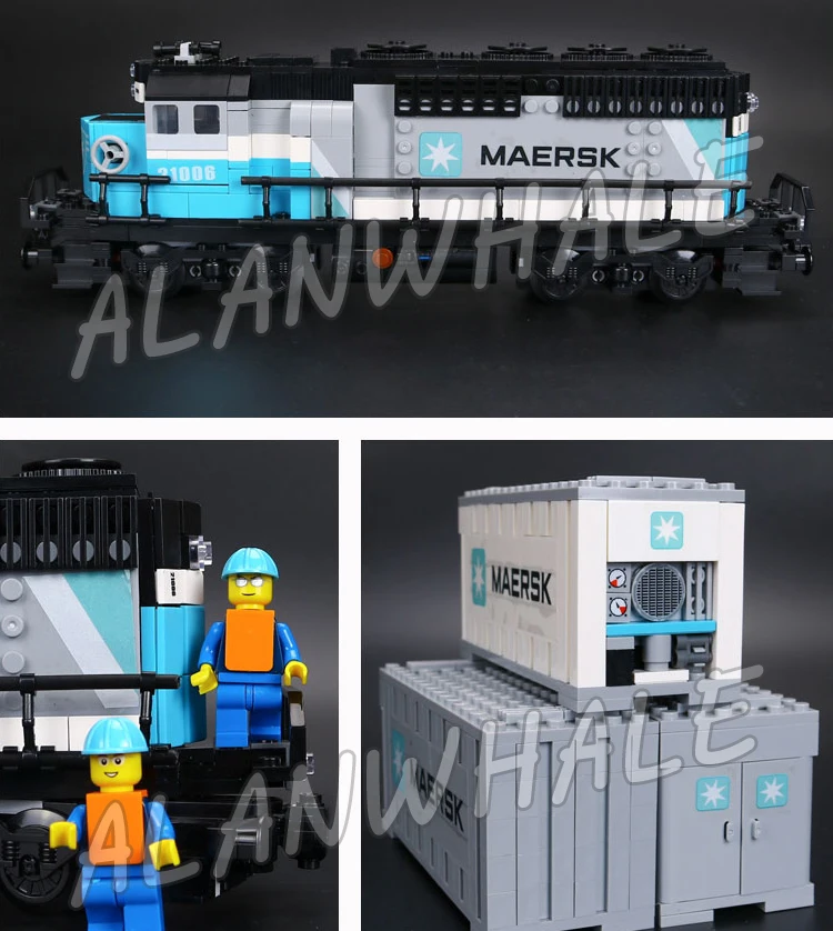 1234 шт. Creator Maersk поезда грузовой локомотив 21006 классические DIY фигурки строительные блоки игрушка совместима с Лаго