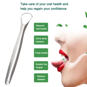 

6pcs kit Oral Cleaning set Stainless Steel Tongue Scraper Cleaner with Carrying Case 3 Cleaning Tables for Oral Care dental tool