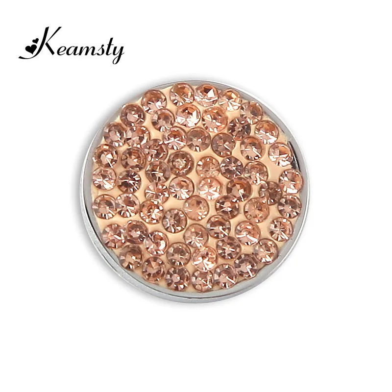Keamsty DIY Champagne cristal 12mm intercambiable moneda para acero inoxidable magnético pulsera de cambio Keamsty DIY Champagne cristal 12mm intercambiable moneda para acero inoxidable magnético pulsera de cambio