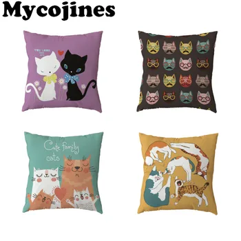 

Hot Sale White Throw Pillow Cases Cute Cat Headphone Love Letter Home Bedroom Sofa Living Room Gift Decoration Cushion Covers