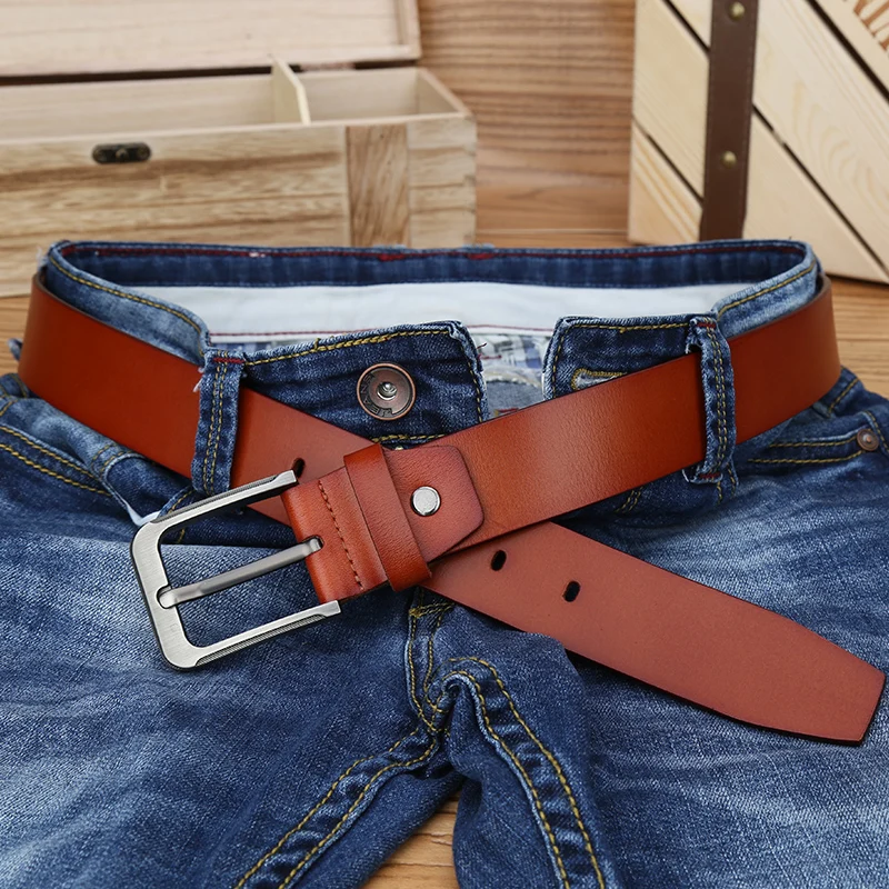 

Catelles Strap Male Genuine Leather belt Designer Pin buckle men's Belts man leather belts for men high quality men Long belt