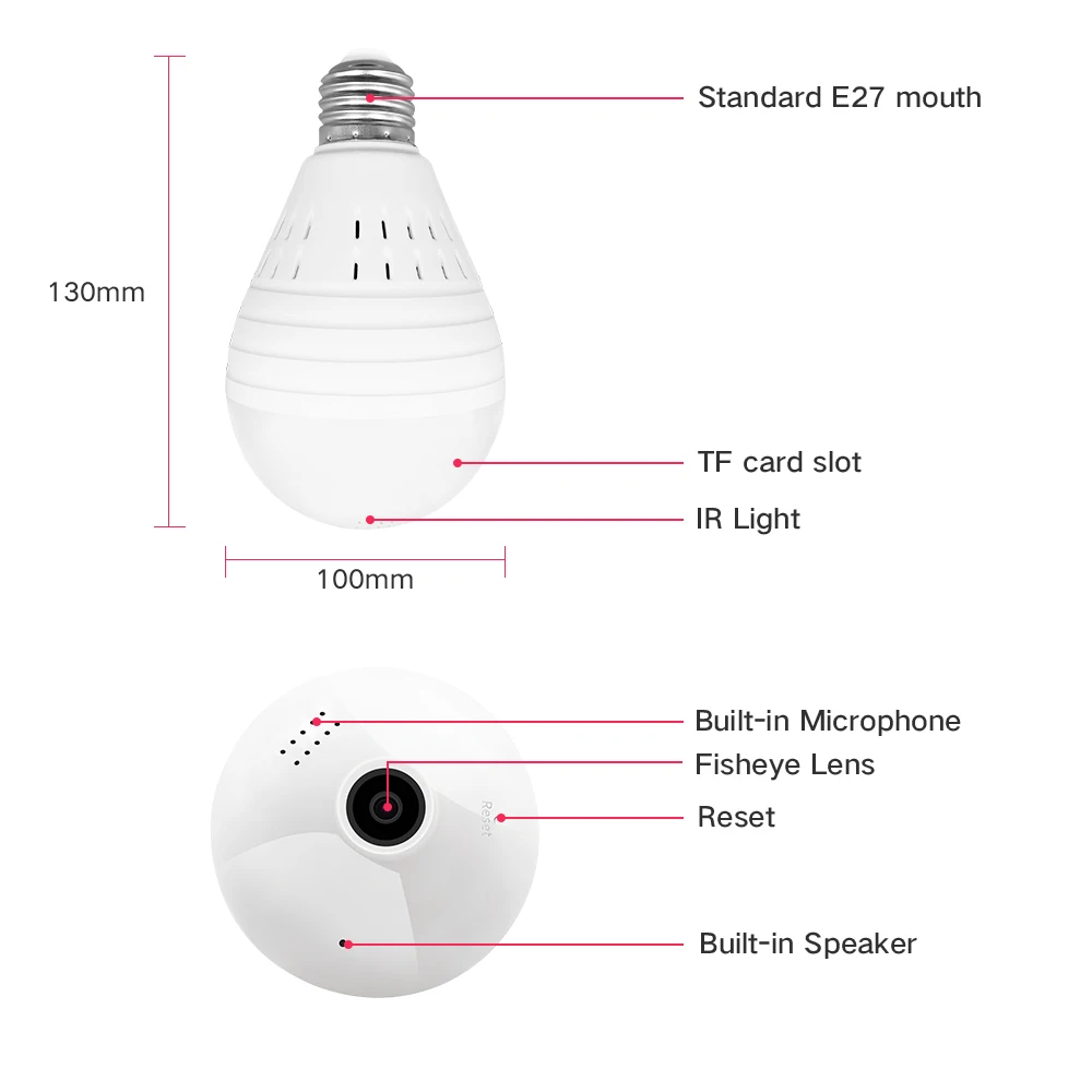 SDETER 960, 1080 P, 360 градусов, беспроводная ip-камера, лампа, светильник, рыбий глаз, панорамная домашняя камера видеонаблюдения, 1.3MP, безопасность P2P, WiFi камера