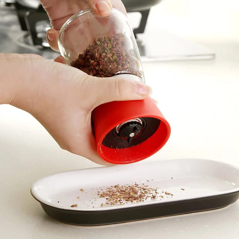 Pepper Grinder Mill Hand Manual Pepper Mill Glass Body Ceramic Core Herb Spice Grinding Muller Kitchen Accessories Cooking Tools (3)