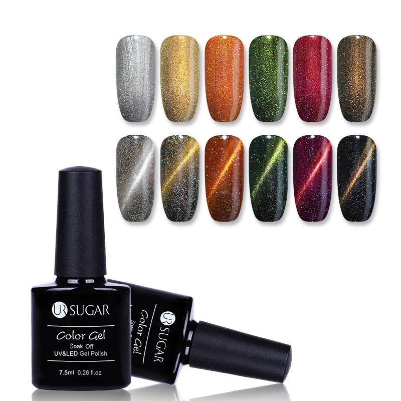 

7.5ml UR SUGAR Soak Off UV Pale Mauve Magnetic Gel Cat Eye Effect Varnish Gel Nail Art Lacquer