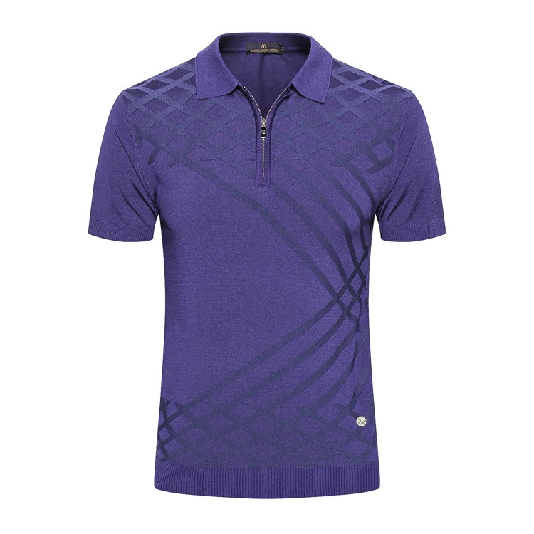 

Billionaire T shirt silk men 2019 summer new casual England Breathable elasticity zippers thin Solid color M-5XL free shipping