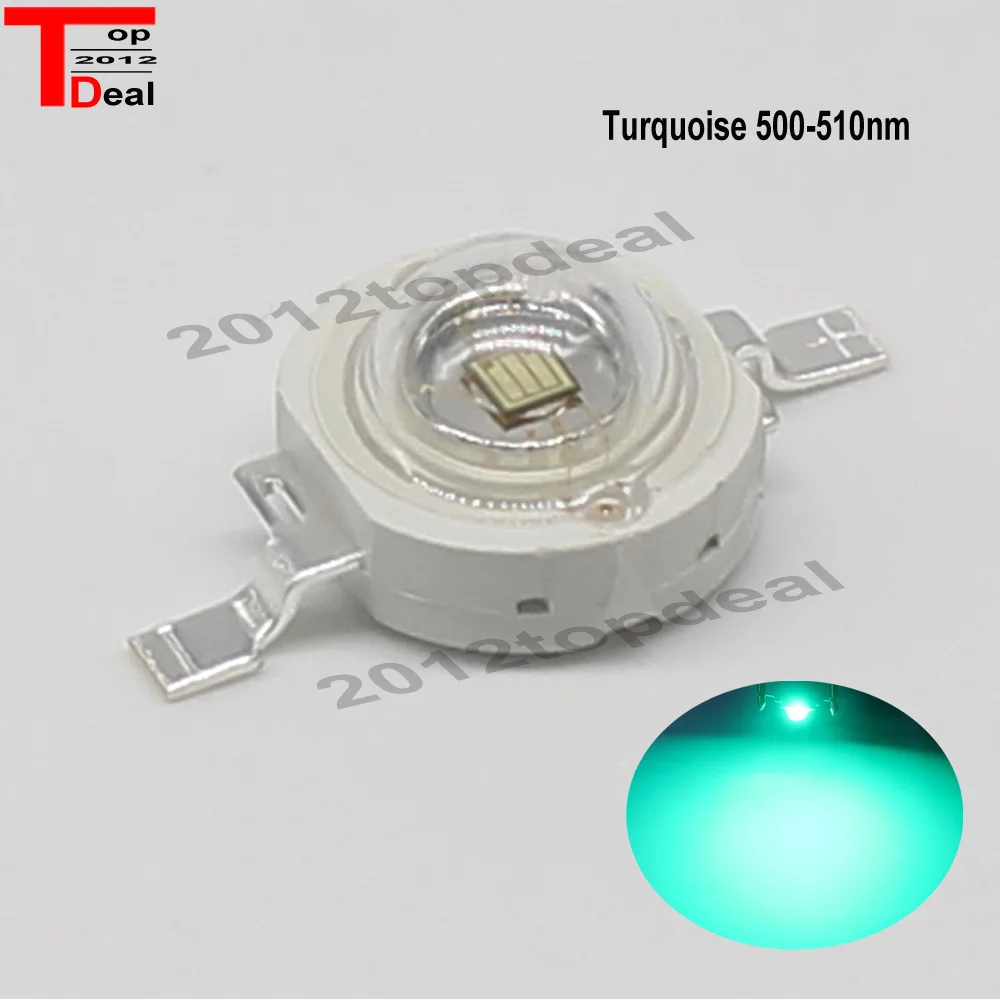 5Pcs 5W High Power Turquoise Green 500-510nm SMD LED Chip Light Beads With PCB