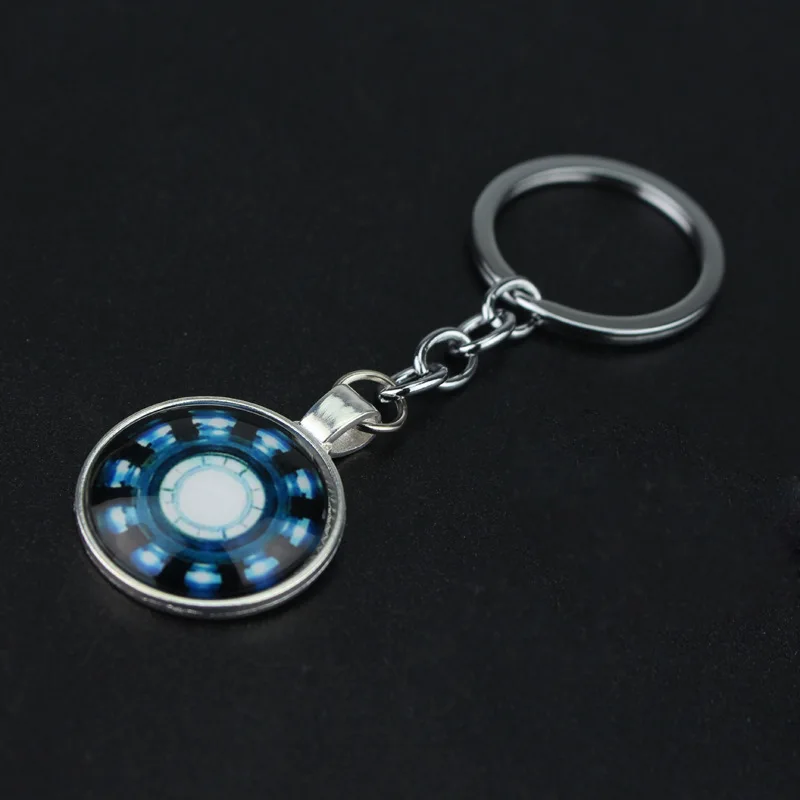 

Fashion Marvel Superhero Movies Metal Keychain Captain America Iron Man Arc Reactor Key Chain Avengers Series Pendant Tony