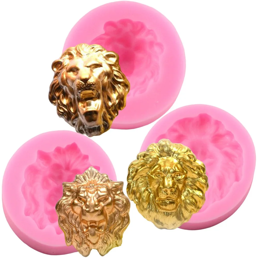 3D Lion Head Silicone Molds Animals Candy Chocolate Fondant Mold DIY Party Cake