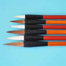 6 шт./компл. Китайская каллиграфия уизель шерстяная живопись Рисование кисть, акварельная Кисть ручка искусство поставка Школа Офис Стационарный подарок