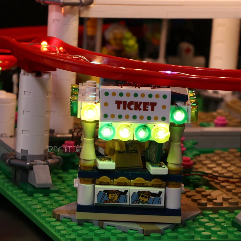 СВЕТОДИОДНЫЙ Набор для лего 10261 совместимый 15039 ролик забавное Строительство парка аттракционов блоки кирпичи коллекционная игрушка(светодиодный свет+ батарейный блок