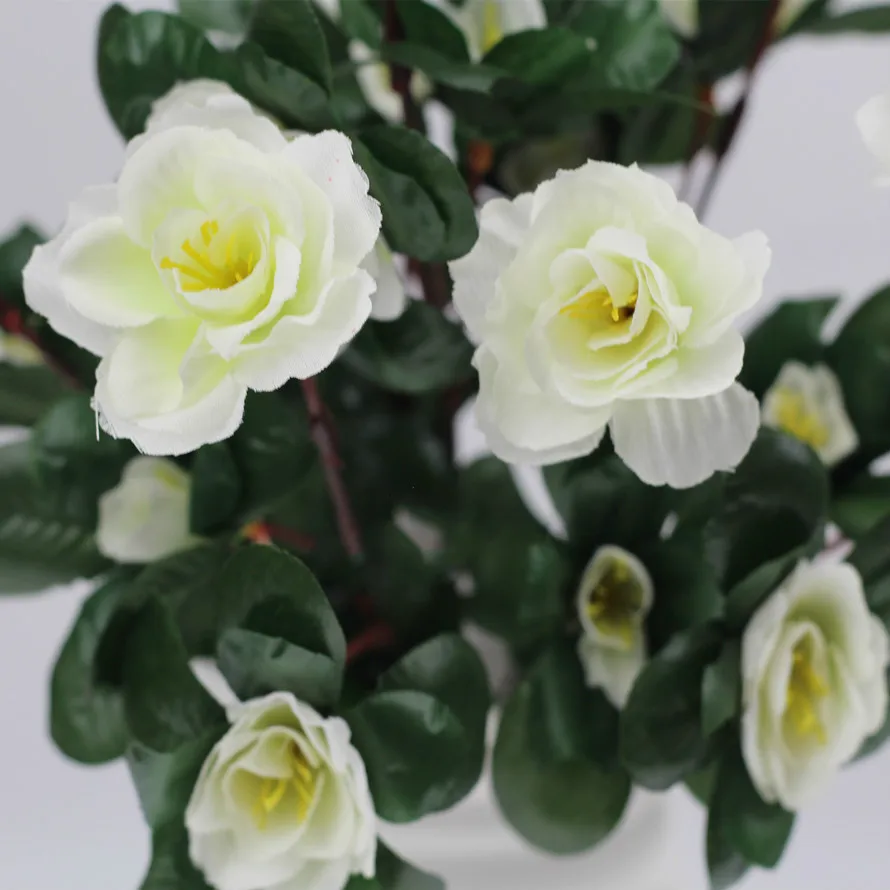 Искусственные Azalea цветы 7 вилка Азалия букет шелковых цветок красный Свадьба сад