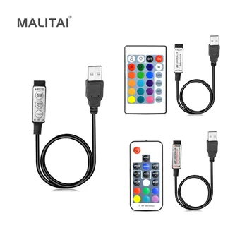

DC 5V USB LED RGB Controller Mini 3Keys Dimmer / 24Key IR Remoter / 17Keys RF Wireless Remoter Control USB RGB LED Strip light