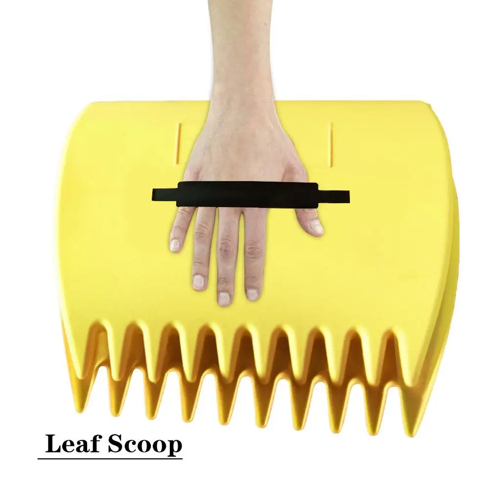 2Pcs/Pair Leaf Scoops 34x25CM Yellow Plastic Garden Yard Leaf Scoops Grass Hand Handy Lawn Rakes Garden Cleaning Tool