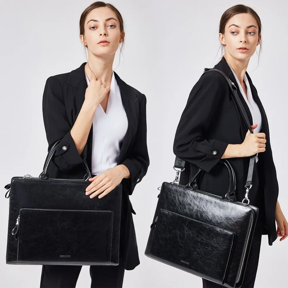 Bostanten الرجال النساء حقيبة أعمال حقيبة جلد طبيعي 15.7 بوصة محمول الذكور حقيبة حقيبة كتف Crossbody حقيبة يد