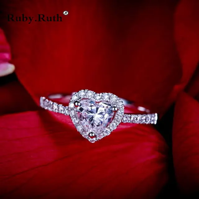 silver color ring set heart shape cz zircon design rings wedding ring hearts and arrows zircon - Heart Shaped Wedding Ring Sets silver color ring set heart shape cz zircon design rings wedding ring hearts and arrows zircon - Heart Shaped Wedding Ring Sets