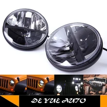 Самая мощная фара 7 ''12 v батарея led рабочий свет блок питания 12 v налобный фонарь