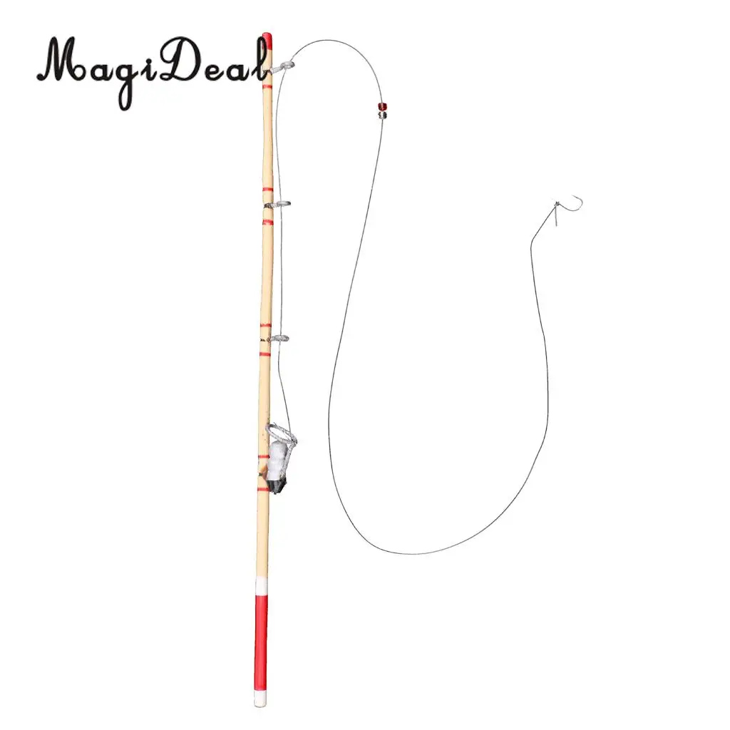 1Pc 1/12 Scale Dollhouse Miniature Fishing Rod Fishing Pole for Dolls House Decor Kids Children Toy
