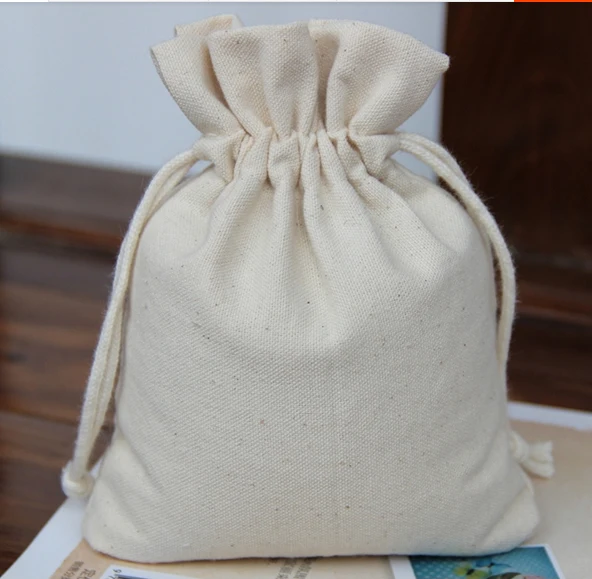 small canvas drawstring bags