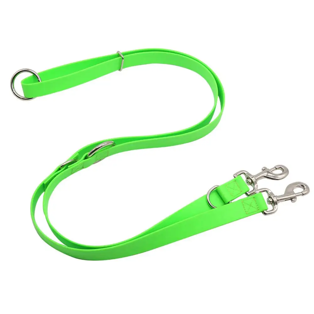 [Nimble] высокопрочный многофункциональный двойной поводок для собак, веревка из ПВХ, материал для домашних животных, поводок для собак, водонепроницаемый чистый собачий поводок - Цвет: Зеленый
