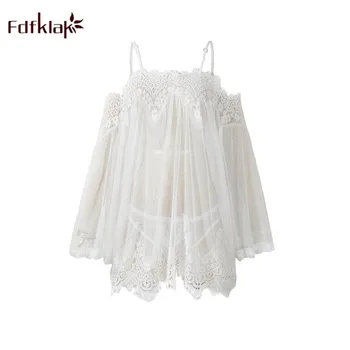 

Fdfklak Sexy Strapless Short Dress Women Summer Sleepwear Nightgowns Temptation Transparency Nightdress Female Night Shirt