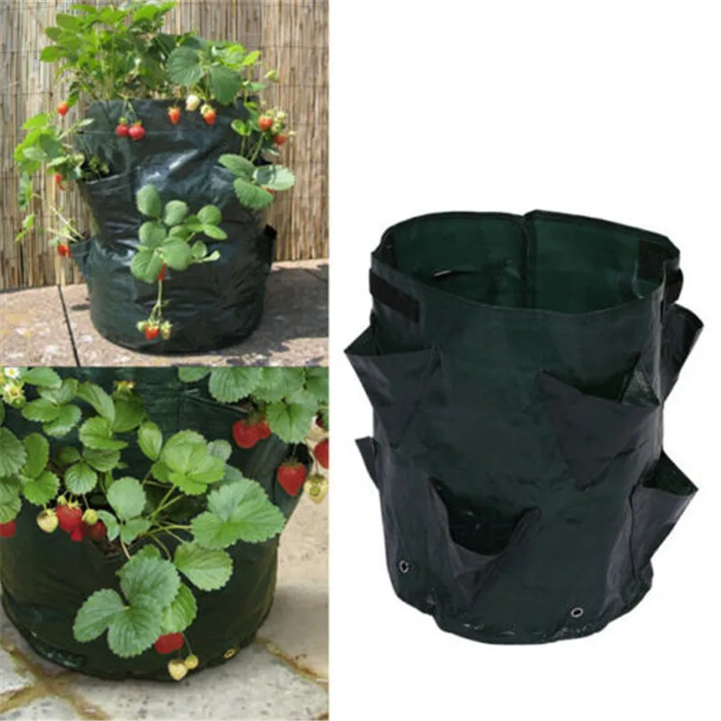 Садовый мешок для выращивания растений, вертикальный цветочный травяной мешочек клубники, дышащий Круглый многоразовый горшок для растений