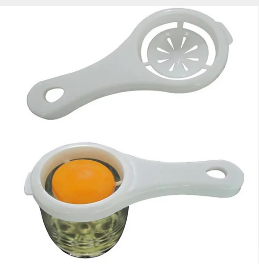 

Friendly handle egg divider tool for breakfast egg separator mini gadgets plastic filter sieve cook egg holder food utensils