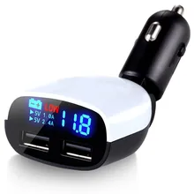 Двойной USB универсальный автомобильный Зарядное устройство для быстрой зарядки с светодиодный Экран дисплея для iPhone 7 samsung Xiaomi Автомобильный держатель для телефона на Зарядное устройство