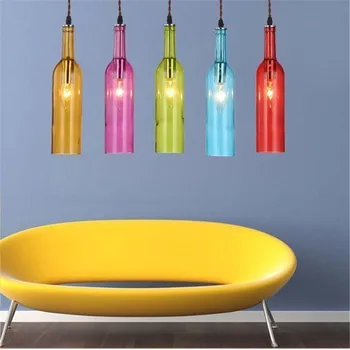 

New Style Stained Glass Pendant lights Color Wine Glass Bar Lights Dinner Light Free Shipping