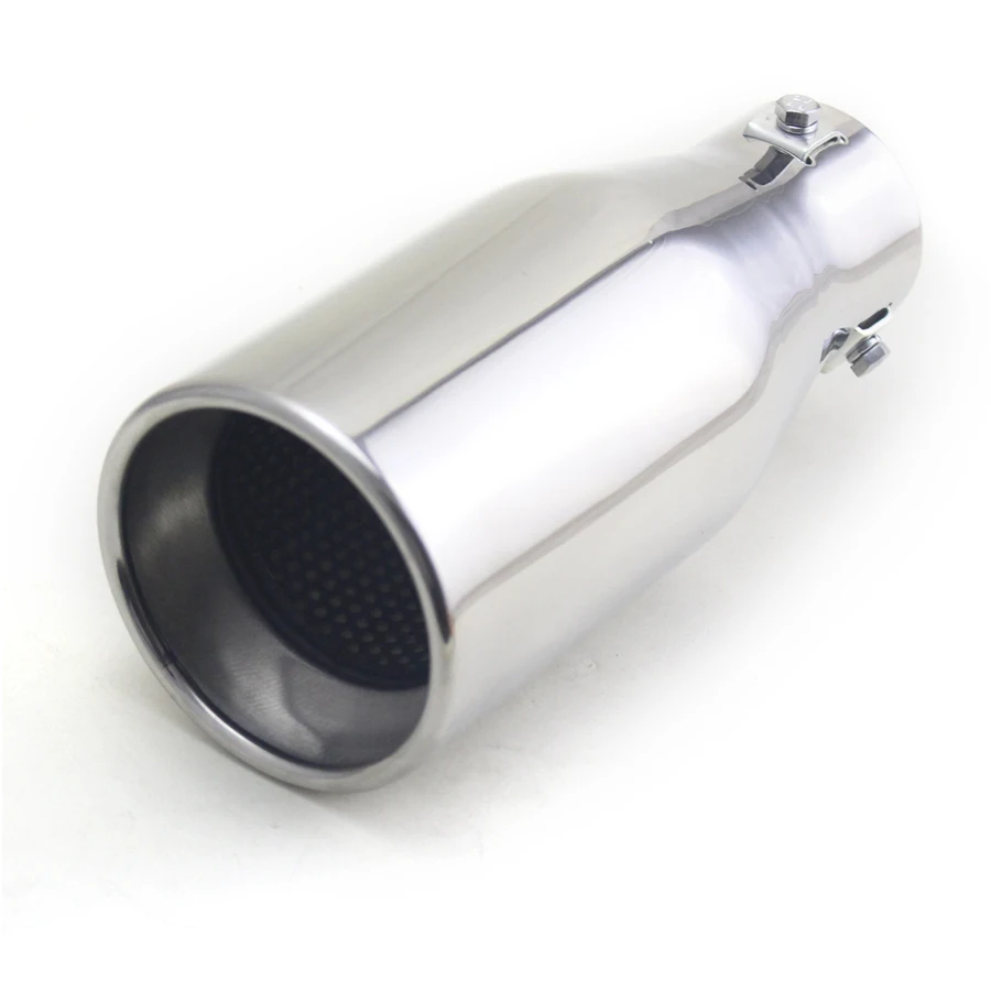 

63mm In 101mm Out Car Exhaust Tip Dual Wall Nozzle Auto Tail Pipe Muffler Universal Stainless Steel