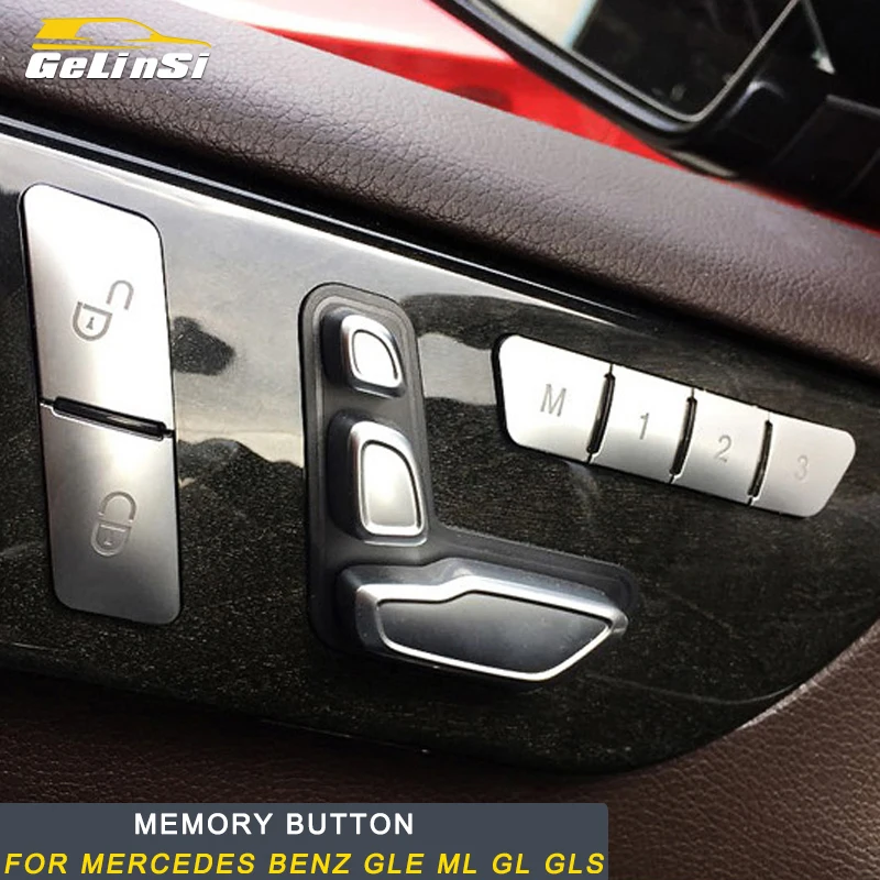 

Gelinsi For Mercedes Benz GLE ML GL GLS Memory Button Trim Cover Sticker Accessories Auto