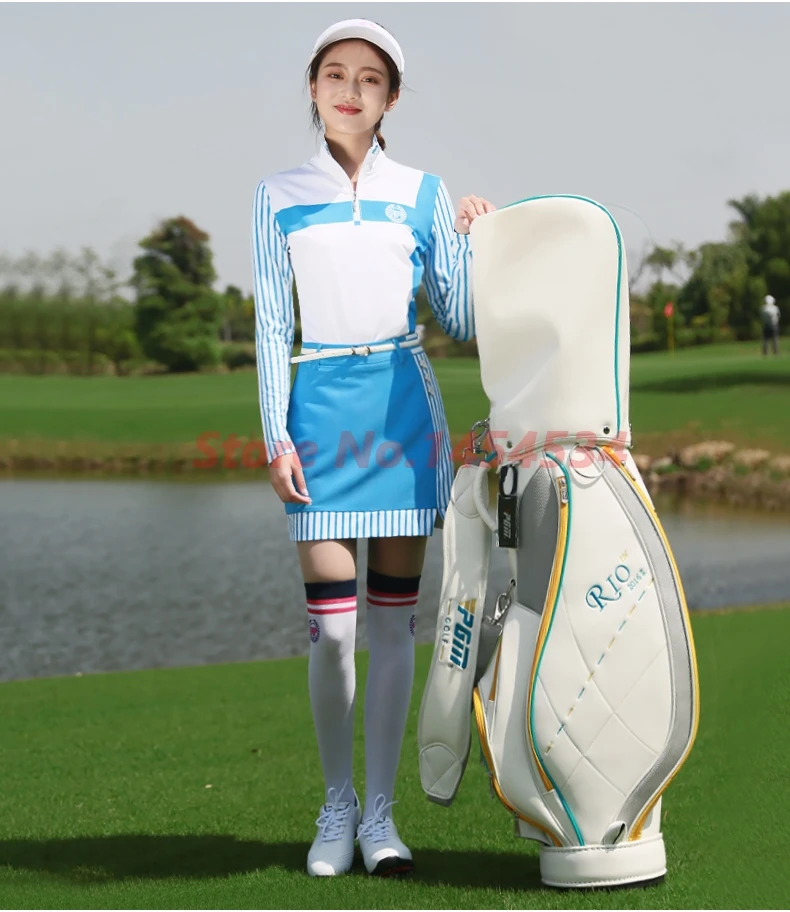 PGM Run теннис Гольф одежда женская одежда анти-пот комплект футболка с длинными рукавами+ юбка летние женские юбки для гольфа женские Джерси