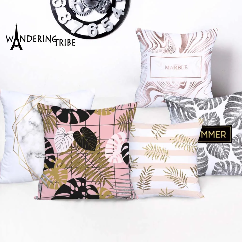 

Plant Cushion Cover Car Seat Cover Decorative Pillows print Pillow Case Sofa Decor Cushions Custom Pillow Cover Hand Painted