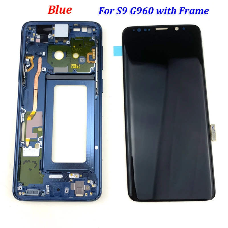 SUPER AMOLED lcd с рамкой для SAMSUNG Galaxy S9 G960 S9 Plus G965 кодирующий преобразователь сенсорного экрана в сборе