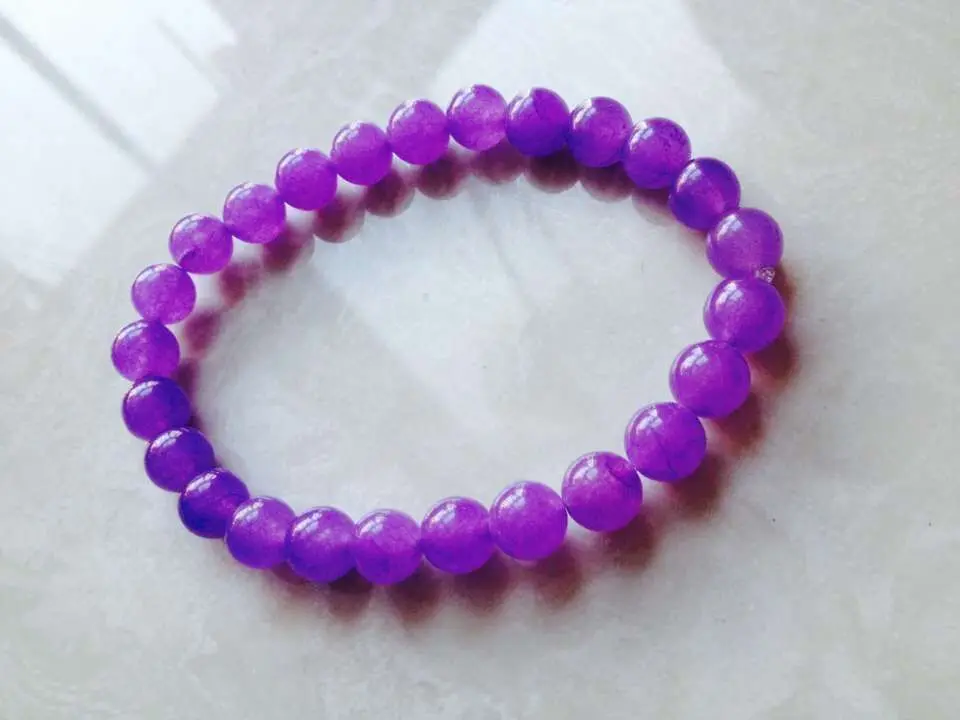 

8mm purple jasper amulet beads elastic bracelet GHD655 -f