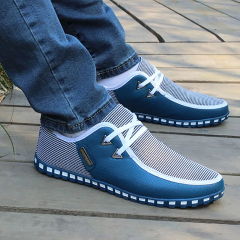 Taille Glissent Appartements Sur 46 017 blue white Hommes Italien Casual Plat Conduite Mocassins De Chaussures Xx 39 Black Zapatillas Mode Hombre n1IXpOB1