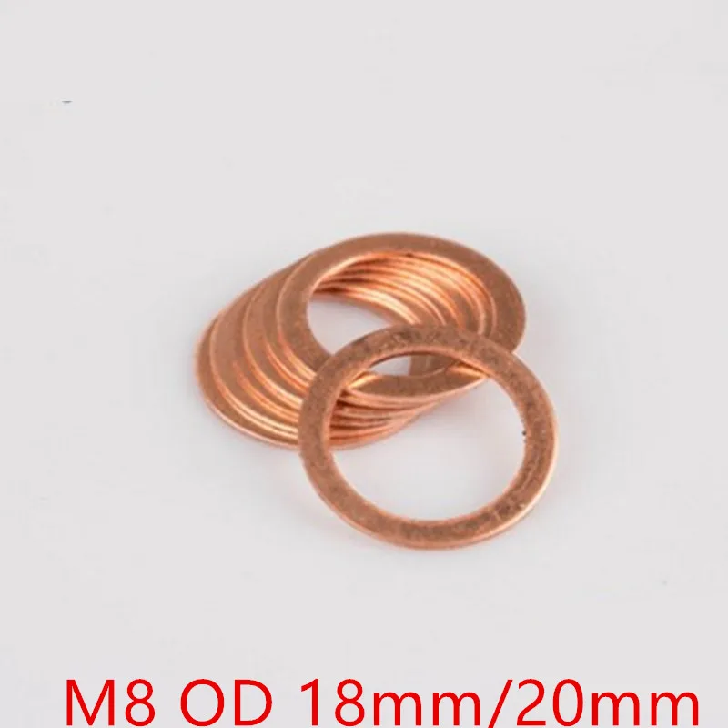 50PCS m8 Copper washer m8x18/20mm copper Sealing Washer For Boat Crush