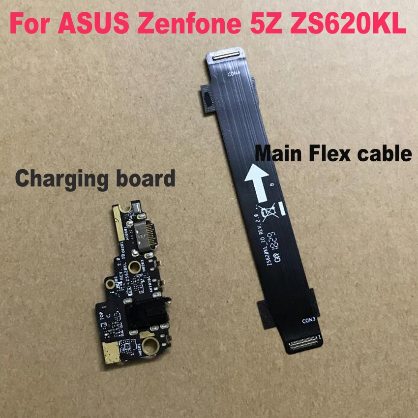 

100% Original USB Flex Cable For ASUS ZenFone 5Z ZS620KL Dock Port Charging Connector Board & Mainboard Main Flex cable Repair
