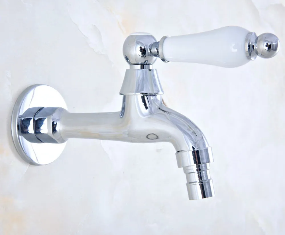 Polished Chrome Brass Single Ceramic Handle Bathroom Washing Machine Faucet /Garden Water Tap / Laundry Sink Taps mav162 | Обустройство