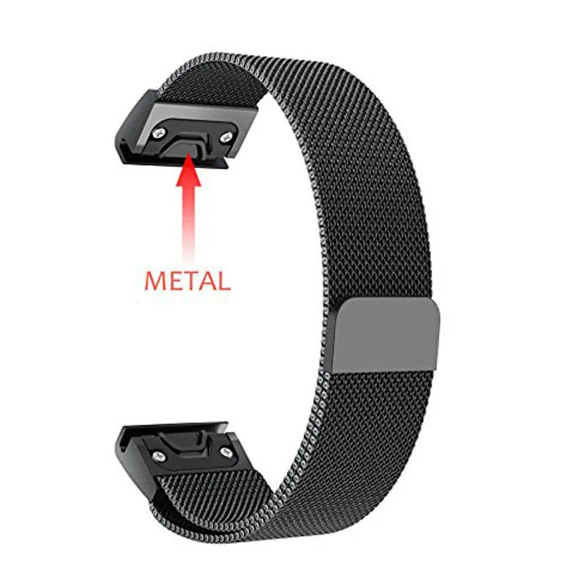 

26mm Milanese metal watch Strap For Garmin Fenix5 5XPlus Fenix3 Smart watch Stainless Steel Wristband With Quick release