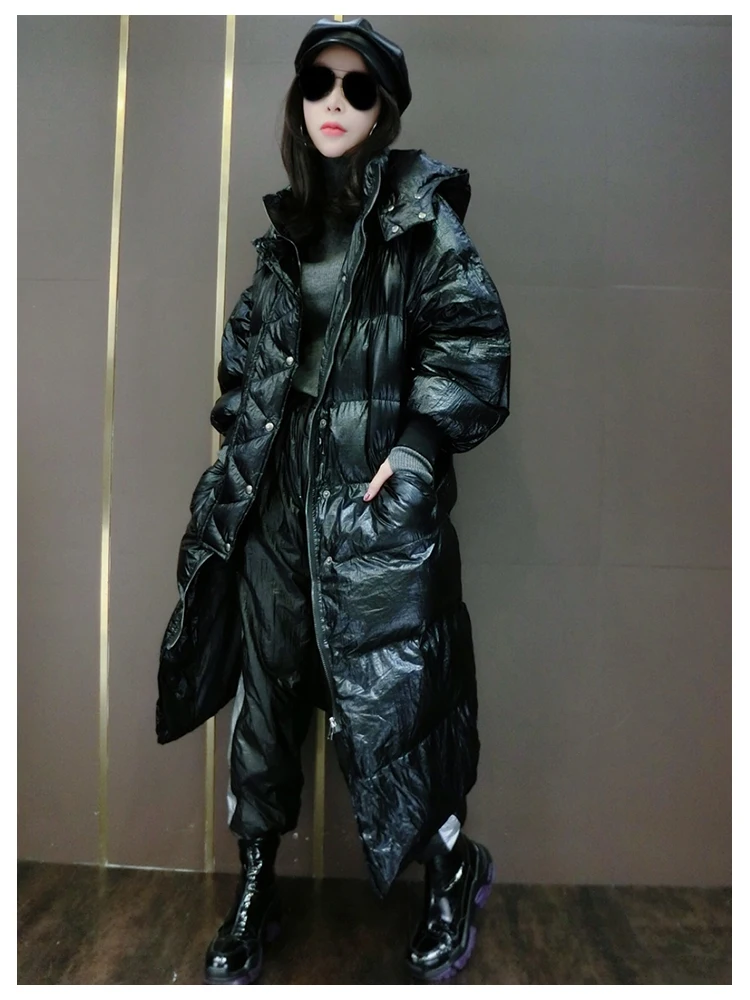 Зимнее модное женское пуховое хлопковое пальто с капюшоном, стеганое хлопковое серебряное пальто, женская Свободная куртка с длинным рукавом размера плюс, верхняя одежда