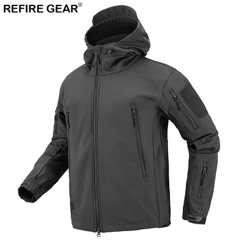 

ReFire Gear Winter Soft Shell Windbreaker Fleece Jacket Men Outdoor Trekking Hunting Hiking Camping Waterproof Camo Jackets Men